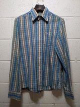 Hollister Co. Men&#39;s L Blue/Green Plaid Long Sleeve Button-Up Shirt - $16.34