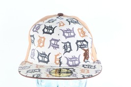 New Era Detroit Tigers Baseball Old English D All Over Print Fitted Hat 7 1/8 - £31.54 GBP