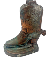 Roy Rogers Copper Patina Boot Still Bank Vintage Mid-Century Almar Arts Western - £22.15 GBP