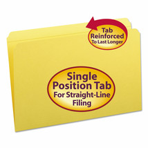 Smead File Folders Straight Cut Reinforced Top Tab Legal Yellow 100/Box ... - $79.99