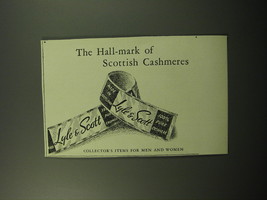 1950 Lyle &amp; Scott Cashmere Ad - The hall-mark of Scottish Cashmeres - £14.61 GBP