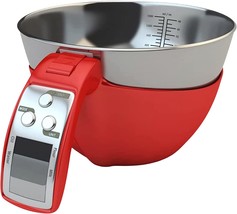 Fradel Digital Kitchen Food Scale With Bowl (Removable) And Measuring Cup -, Red - £41.11 GBP
