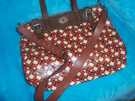 FOSSIL Key-Per Multicolor Coated Canvas/ Leather Crossbody Bag W/ REPLAC... - $24.00