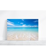 Beach Ocean Photo, Crystal Clear Waters and Blue Sky Landscape, Coastal ... - £19.55 GBP+