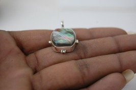 925 Sterling Silver Abalone Shell Gems Handmade Pendant Necklace Women PSV-1563 - £25.21 GBP+