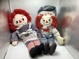 1986 25&quot; With Tags Raggedy Ann &amp; Raggedy Andy Vintage Plush Dolls #8458 - £33.07 GBP