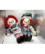 1986 25&quot; With Tags Raggedy Ann &amp; Raggedy Andy Vintage Plush Dolls #8458 - £33.08 GBP
