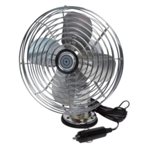 12V Metal Truck or Bus Fan w Dash Mount Vintage Chrome Look 2-Speed Electric Coo - £55.32 GBP+