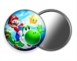 Super Mario Brothers Riding Yoshi In Space Hd Pocket Hand Purse Mirror Gift Idea - £11.14 GBP+