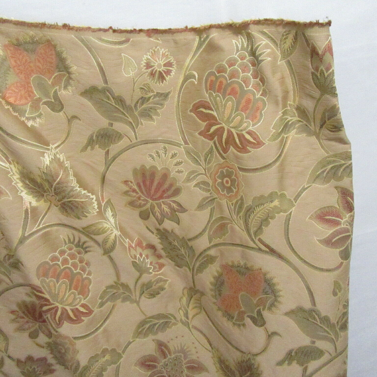Primary image for Chatsworth Jacobean Floral Embroidered Luxury 2-Yards Fabric Remnant(s)