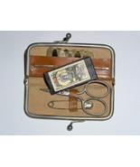 Sewing Kit Western Germany Leather Vintage 1950&#39;s 60&#39;s Small Pocket Kit - $34.67 CAD
