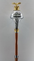 Drum Major Mace Embossed Head Gold Chrome With Eagle Top - $170.00