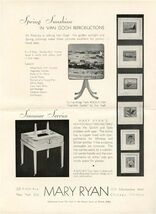 Spring Sunshine Serving Tables Van Gogh Reproduction Ad by Mary Ryan 1930's - $17.82