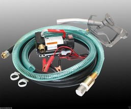 12V Diesel Kerosene Fuel Transfer Direct Current Pump Kit With Nozzle &amp; ... - $96.29