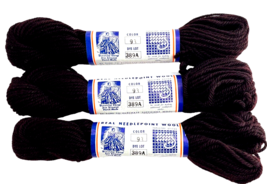 Hiawatha Vintage Wool Yarn 3 Shanks Eggplant Purple 93 England Dye Lot 389A - £7.65 GBP