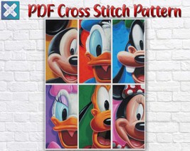 Disney Heroes Mickey Minnie Mouse Counted PDF Cross Stitch Pattern - £2.74 GBP