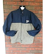 Letterman Jacket Size Small Wool Blend Gray Blue &quot;P&quot; Zip Front Neff Scho... - £10.53 GBP