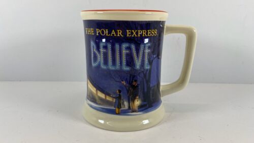 The Polar Express Believe Hot Chocolate Mug Blue Background - $8.38