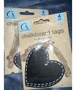 NEW CS Chalkboard Tags with Cord Pack of 4 (Lot of 2) - $6.65 CAD
