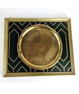 Gold Framed Brass Charger, Retro Mid-Century Revival Style, 18x15&quot; Glam ... - $28.00