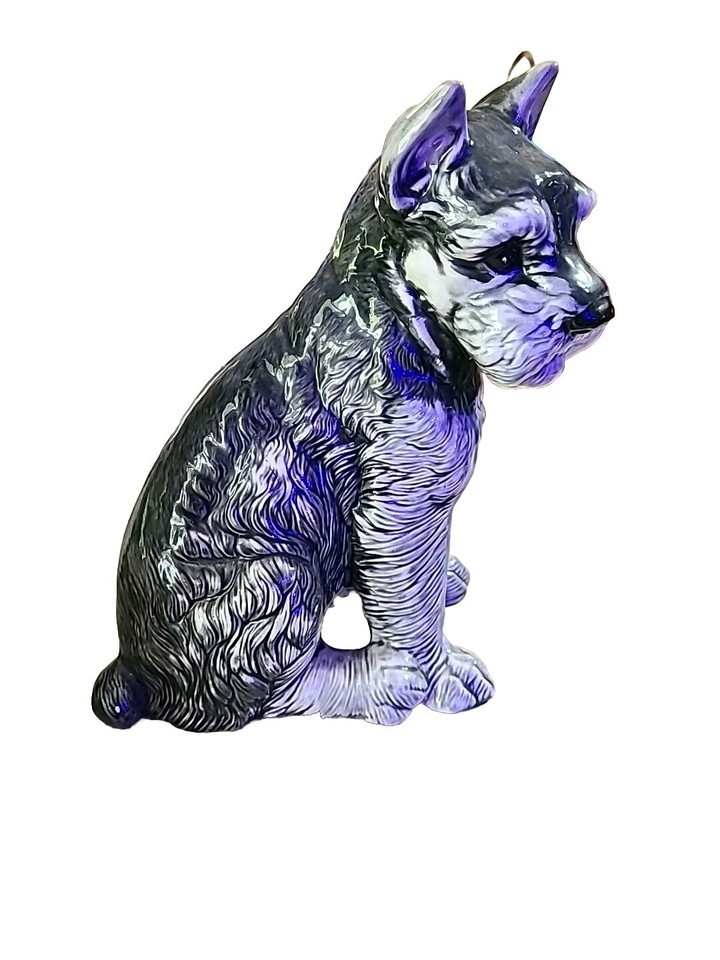 Vtg Ceramic Scottish Terrior Dog Statue - 10” tall x 8” long x 5” Black ... - $34.89