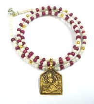 20k gold pendant necklace vintage antique old tribal jewelry hindu goddess - £312.12 GBP
