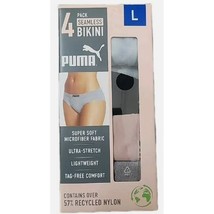 Women&#39;s Puma 4 Pack Multicolor Seamless Bikini Underwear, 1801466 Multi ... - $24.95