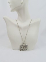 Unbranded Women Silver Plated Elephant Pendant With Chain Necklace 14 in Drop - £6.66 GBP