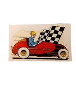 Vintage Flex-Cote Race Car Checkered Flag Unused Water Window Decal  - $75.11 CAD