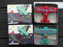 2 ~ Vintage Wind Up Training Plane Tin Toys Ms 011 China In Box ~ Free Shipping - $29.99