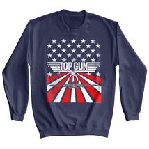 Top Gun Stars &amp; Stripes Sweater American Flag Logo Cruise Movie Navy Jet - $47.50+