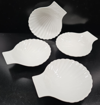 (4) Apilco Classic Whiteware Small Shell Shaped Dishes Lot Porcelain Fra... - $68.97