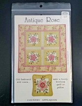 Antique Rose Heirloom Quilt Pattern Country Appliques 35.5&quot;x35.5&quot; Pillow... - £10.76 GBP