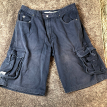 Vintage ENYCE Cargo Shorts Men&#39;s Size 40 Made in Hong Kong 90s Blue Hip Hop Y2K - £15.98 GBP