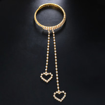 Stonefans Glint Heart Rhinestone Arm Bracelet Chain Bridal Bangle Wedding Dress  - £17.14 GBP