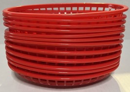 TableCraft 1071R Basket Red 9.25&quot; x 6.25&quot; Oval Side Order Fries Lot 12 Count - £7.95 GBP