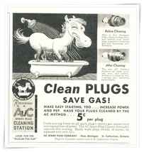 Print Ad Cleaned AC Spark Plugs Horse in the Tub 1934 1/3-Page Advertise... - $9.70