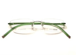 Safilo Design Titanium 129/A rimless GREEN Plastic Eyeglasses Made in Italy - £77.86 GBP