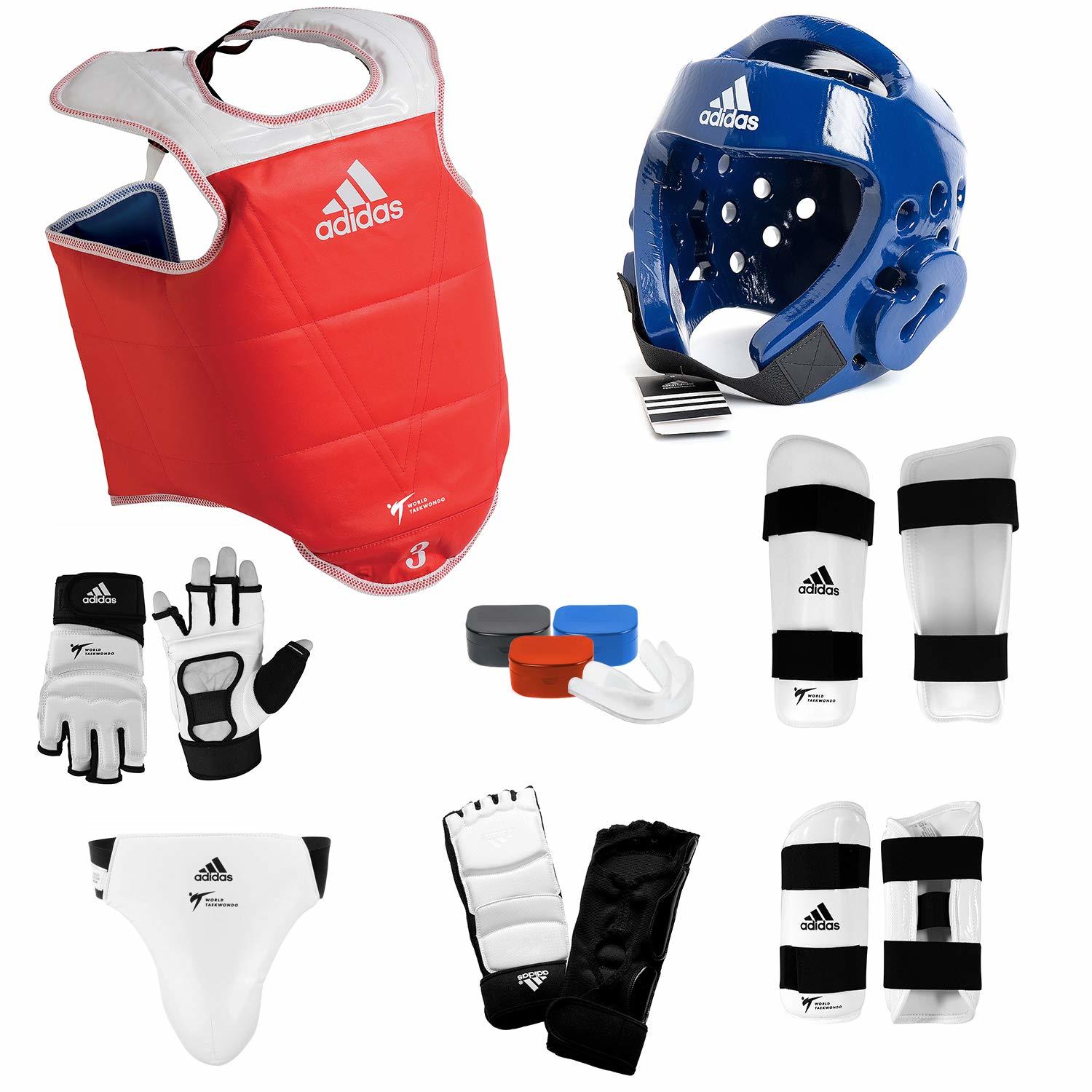 adidas Supreme TKD Sparring Gear Set W SHIN and Groin - Blue - Child-Large