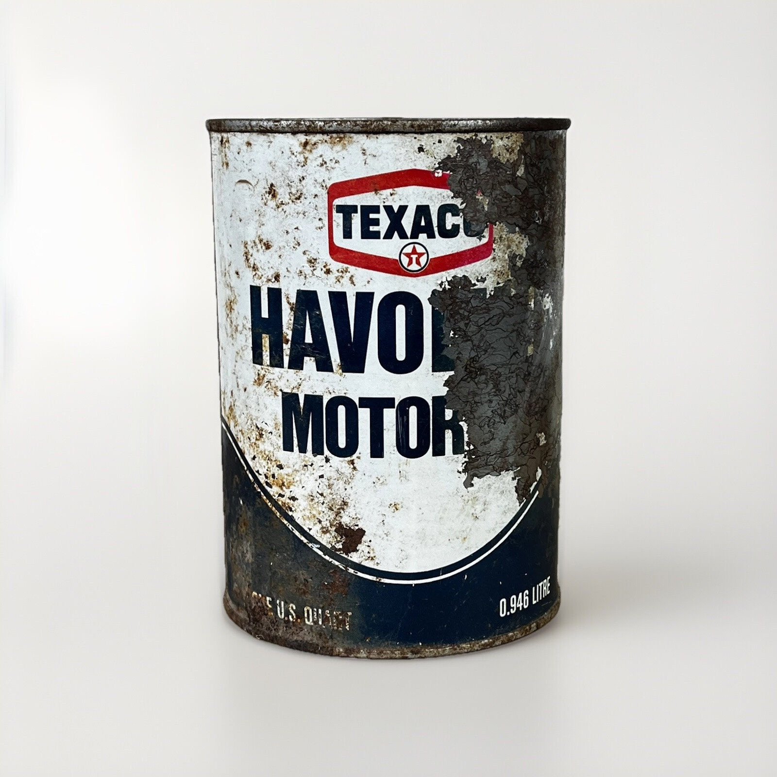 Vintage Texaco Havoline Motor Oil Can One Gallon Metal Gas Service Stati... - $14.00