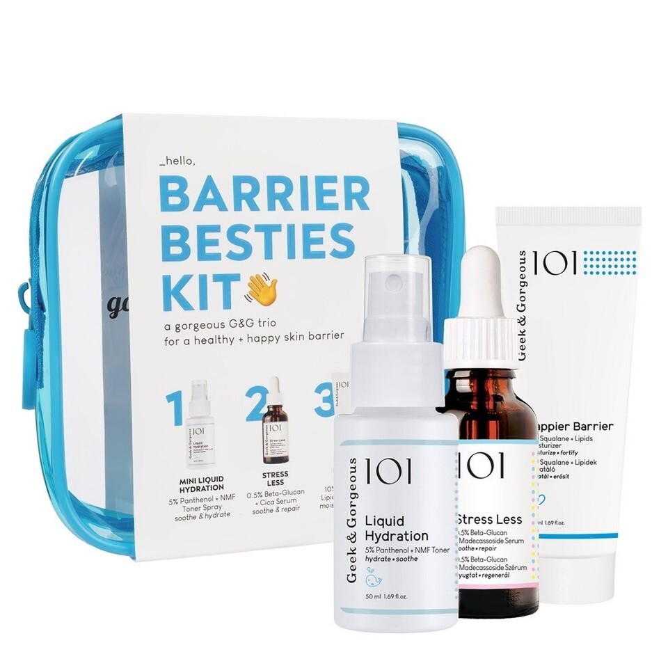 Geek&Gorgeous Liquid Hydration Toner + Stress Less Serum + Happier Barrier Cream - $77.46