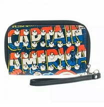Brand New Marvel Comics Captain America Womens Zip Small Wallet High Quality - £13.83 GBP