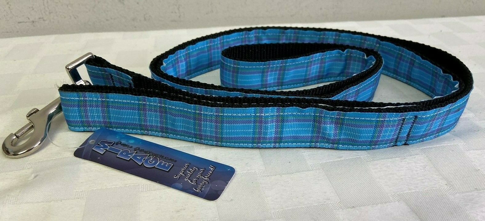 6' Blue Plaid Lead Leash Blue Color Mirage - $13.56