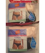 Hanes Women&#39;s 100% Cotton Bikinis 2 Pack Lot of 2 - Total of 4 Size 8 - $23.60 CAD