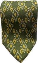 Vintage J Crew necktie 100% silk green 57&quot; long handmade made in USA - £11.19 GBP