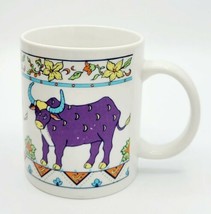 Vintage 1990s Studio Nova 8 Oz Porcelain Exotic Steer Coffee Mug / Cup - £12.37 GBP