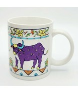 Vintage 1990s Studio Nova 8 Oz Porcelain Exotic Steer Coffee Mug / Cup - $15.83