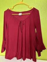 Vintage Made In USA Motherhood Maternity Top Blouse Shirt Red Medium - $15.24