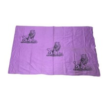 Purple Cotton Wall Hanging Safari Lion Tapestry 64x40” Scarf Wrap Fabric Vintage - £25.82 GBP