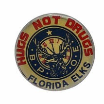 Hugs Not Drugs Florida Elks BPOE Benevolent Protective Order Enamel Hat Pin - $7.95